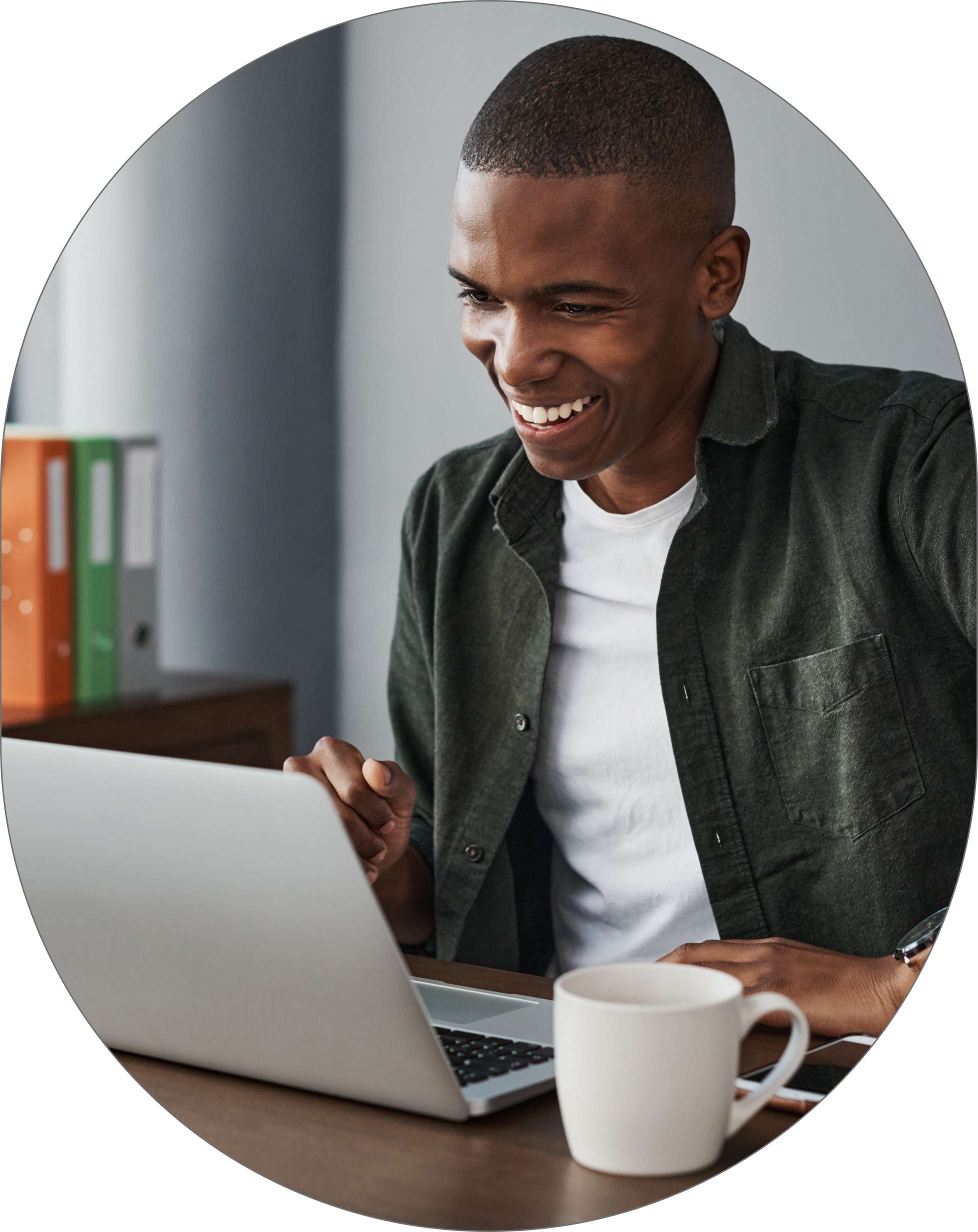 Professional focused while working at a computer